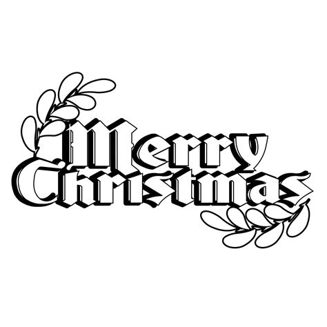 Merry Christmas Clip Art Black White | Christmas lettering, Merry ...