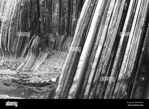 Beautiful and colorful Flysch formations of the Unesco Global Geopark ...