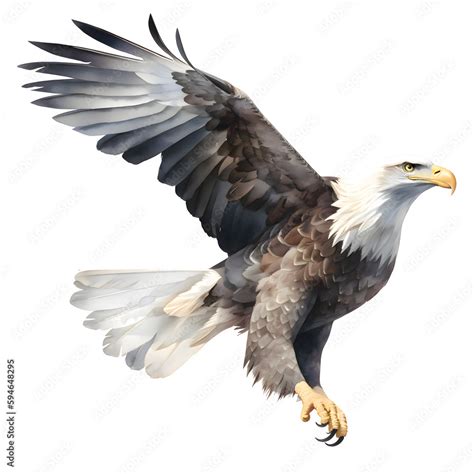 Bald Eagle, Watercolor, Clipart, Eagle, design elements isolated over a ...