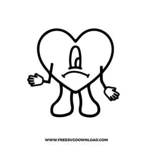 Bad Bunny Heart SVG & PNG Free Cut Files | Free SVG Download