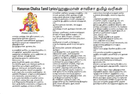 Hanuman Chalisa Tamil Lyrics/ஹனுமான் சாலிசா தமிழ் வரிகள்