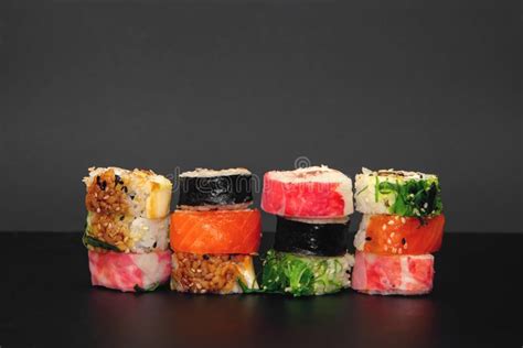 Hosomaki Sushi Surimi Cheese Hosomaki on a Dish Stock Photo - Image of sauce, chop: 182787102