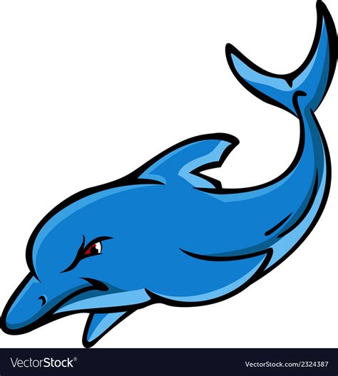 Angry dolphin cartoon Royalty Free Vector Image