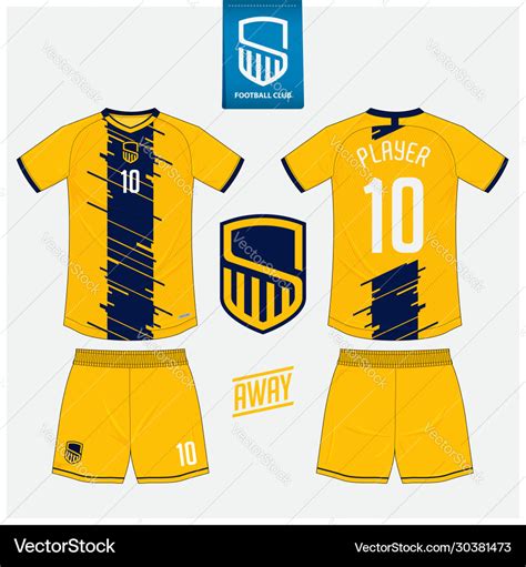 Soccer jersey football kit mockup template design Vector Image