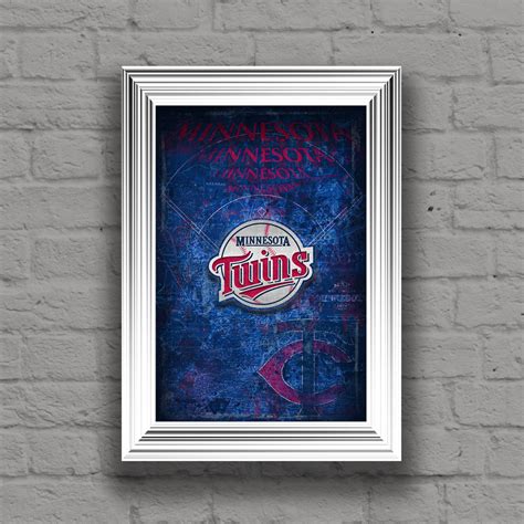 Minnesotta Twins Poster, Minnesota Twins Artwork Gift, Twins Layered M ...