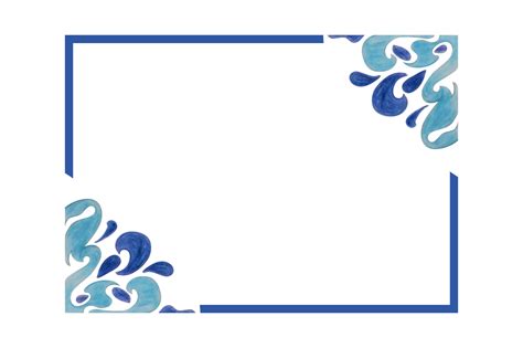 Blue Water Splash Ornament Border Design 21910582 PNG