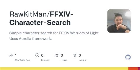 GitHub - RawKitMan/FFXIV-Character-Search: Simple character search for FFXIV Warriors of Light ...