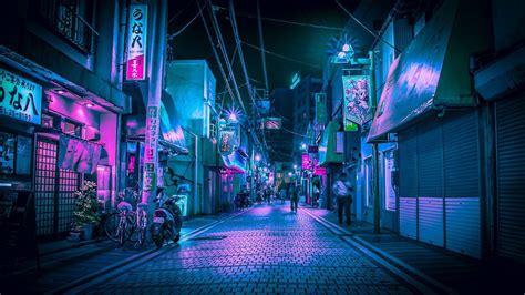 Purple Neon Lights Tokyo Desktop Wallpapers - Wallpaper Cave