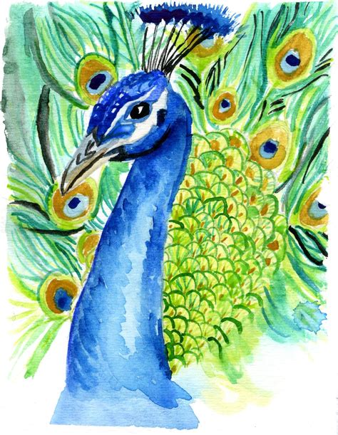 Peacock watercolor painting on Etsy | Arte de acuarela, Dibujos, Arte