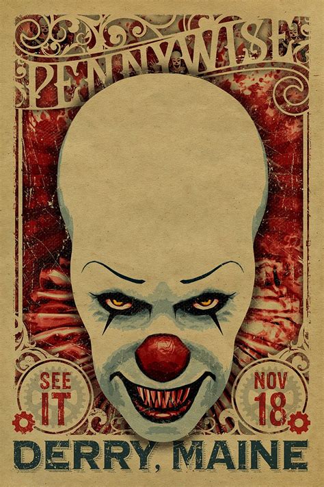 Pennywise. IT. 12x18. Kraft Paper. Movie. Stephen King. Art. - Etsy ...