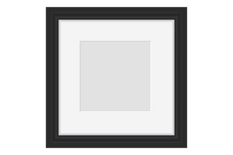 Black picture frame. Realistic border mockup for photo or pa