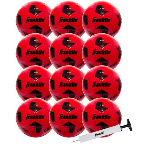 Franklin Sports Youth Soccer Balls - F-100 Size 4 - 12 Pack - Black/Red - Walmart.com