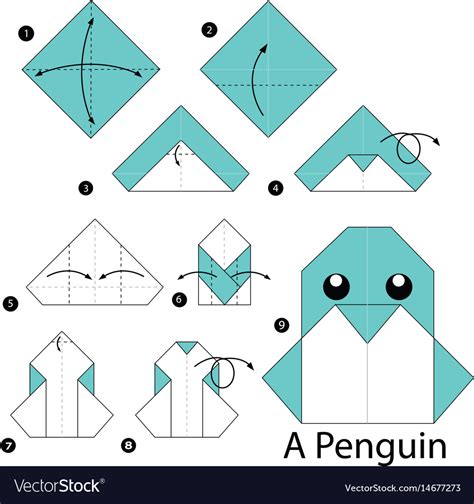 Step by instructions how to make origami Vector Image