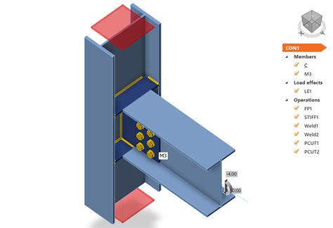 Beam to web column moment connection | IDEA StatiCa