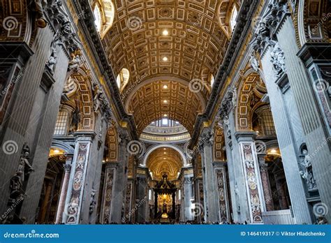 ROME, ITALY - APRIL 3, 2019: Inside the Saint Peter Basilica San Pietro ...