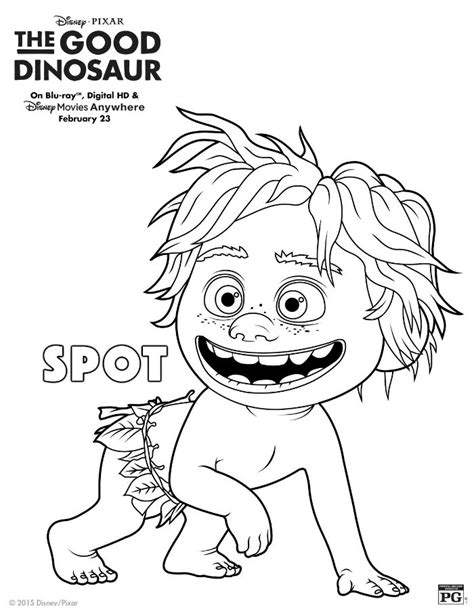 Disney Pixar The Good Dinosaur Spot Coloring Page | Mama Likes This