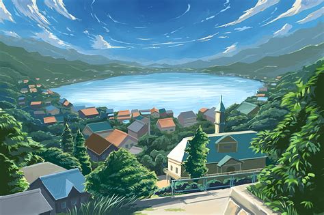 Anime Village, art, city, anime, village, orginal, scenery, HD ...