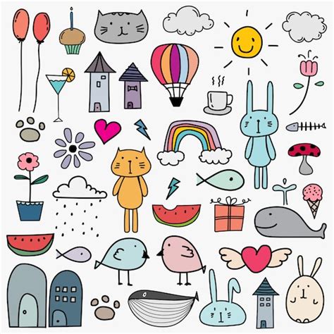 Hand Drawn Doodle Kids Clipart Doodle Clipart For Kids | Etsy