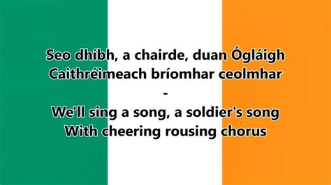 National anthem of Ireland - (IE/EN lyrics) - Irish Version | Irish lyrics, Soldier songs, Irish ...