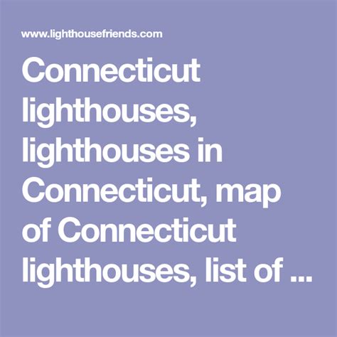 Explore Connecticut Lighthouses