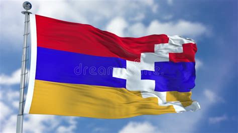 Republic Artsakh Flag In A Blue Sky Stock Image - Image of pattern, background: 113342037