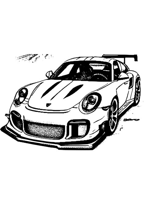 Amazing Artist Porsche 911 GT2 RS Coloring Page · Creative Fabrica