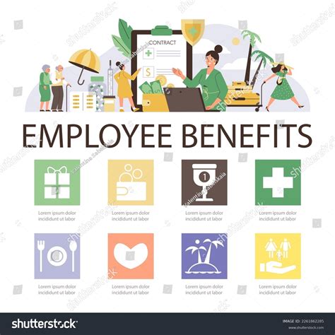 Employee Benefits Infographic Banner Placard Design Stock Vector ...