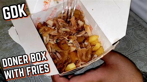 German Doner Kebab Doner Box With Fries Food Review - YouTube