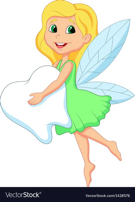 Cartoon a cute tooth fairy flying Royalty Free Vector Image