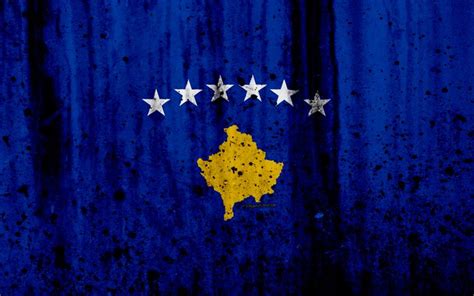 Herunterladen hintergrundbild kosovo flagge, 4k, grunge, flagge des kosovo, europa, kosovo ...