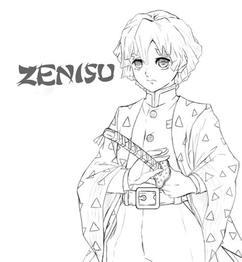 Drawing of Zenitsu coloring page - Download, Print or Color Online for Free