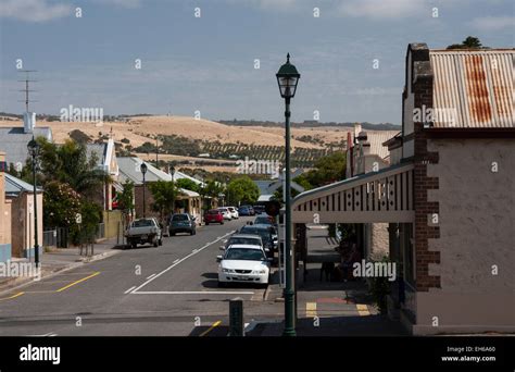 Looking down the main street of Port Elliot, the Strand. Port Elliot is a popular seaside town ...