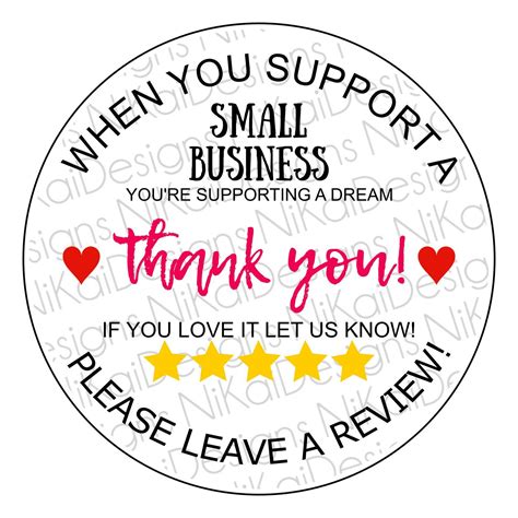 Thank You For Supporting Small Business Stickers - Homes & Apartments for Rent