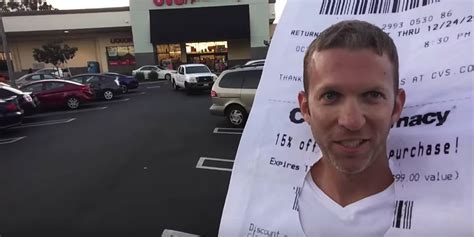 Man in CVS Receipt Costume Goes to CVS