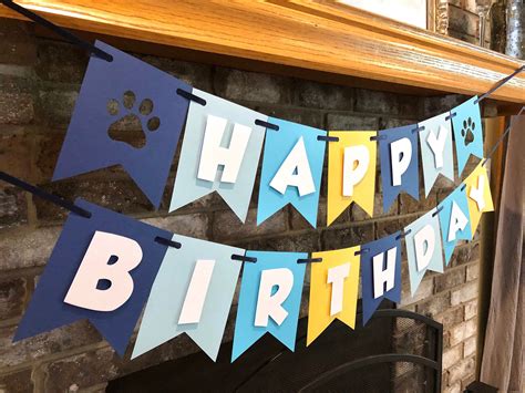 Puppy Dog Birthday Banner, Dog Themed Party, Paws Boys Party Gotcha Day ...