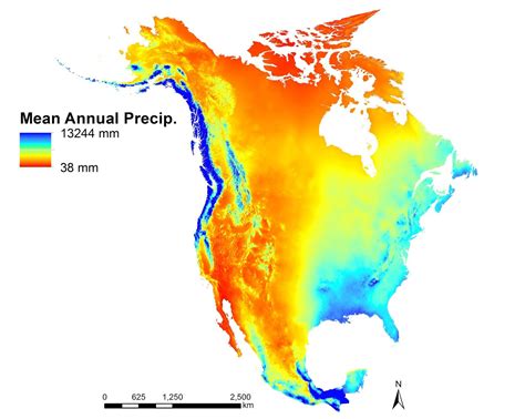 Mean Annual Precipitation of North America (1981 - 2010) - Vivid Maps