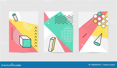 Poster Design with Geometric Graphic Elements. Geometrical Shapes Pattern Set for Abstract ...