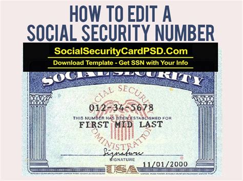 Social Security Card Editable Template - Printable Word Searches