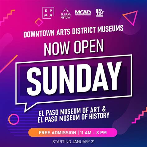 Introducing Sunday hours for City of El Paso Downtown Arts District ...