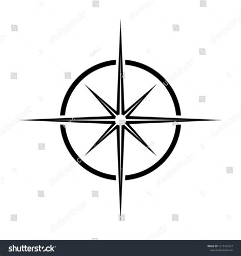 Flat Compass Direction Illustration North Symbol Stock Vector (Royalty ...