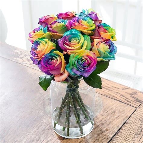 Rainbow roses bouquet