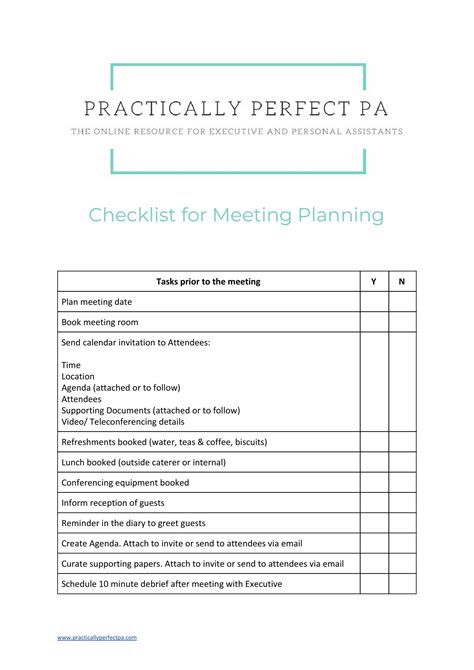 Checklist for Meeting Planning | Meeting planning, How to plan, Checklist