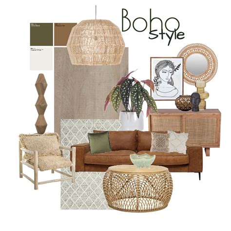 Boho Style Interior Design Mood Board by ideenreich in 2022 | Boho ...