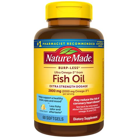 Burp-Less Extra Strength Fish Oil 2800 mg Softgels | Nature Made & Nature Made®