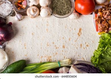 Pita Ingredients Shawarma Place Text Stock Photo 644850604 | Shutterstock