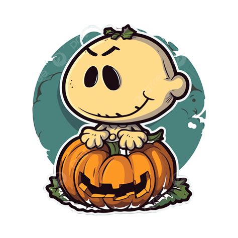 Charlie Brown S Halloween Vector, 2d Illustration Tshirt Clipart, Sticker Design With Cartoon It ...