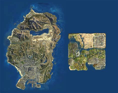 GTA 5: mappa del gioco a confronto con quella di GTA San Andreas