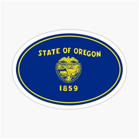 "OREGON Flag Gifts, Masks, Stickers & Products (17)" Sticker by mpodger ...