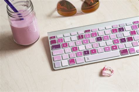 50 Shades of Pink MacBook Keyboard Stickers | Keyshorts