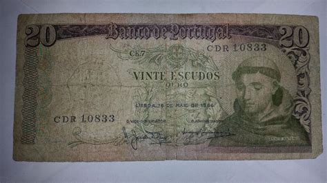 Portugal - 1964 Banco de Portugal 20 Vinte Escudos Ouro Banknote Santo Antonio | in Hackney ...